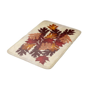 Maple and Oak Foliage Leaves Autumn Colours Bath Mat