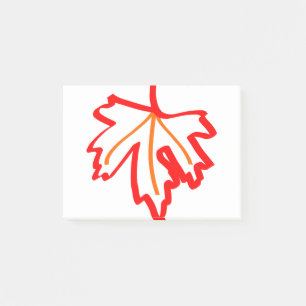 Maple Autumn Fall Leaf Orange Red Post-it Notes
