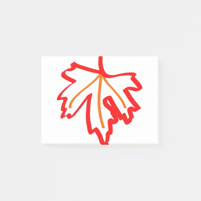 Maple Autumn Fall Leaf Orange Red Post-it Notes (Front)