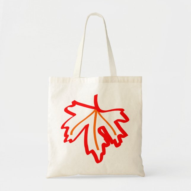 Maple Autumn Fall Leaf Orange Red Tote Bag (Front)