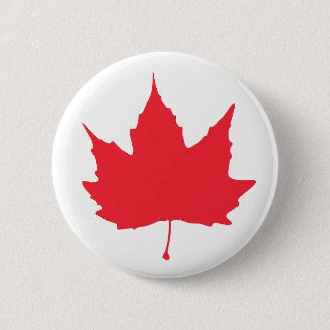 Maple autumn leaf 2 inch round button (Front)