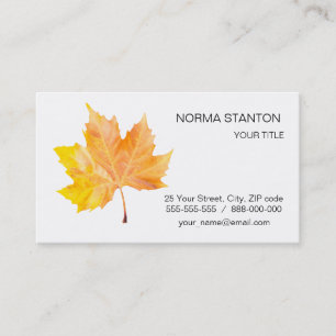 Maple autumn leaf business card
