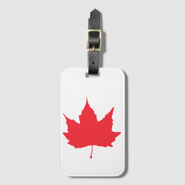 Maple autumn leaf luggage tag (Front Vertical)