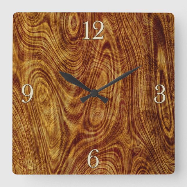 Maple Burlwood Nature Tree Wood Effect Clock (Front)