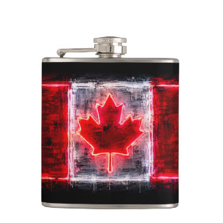 Maple Canadian Flag Hip Flask