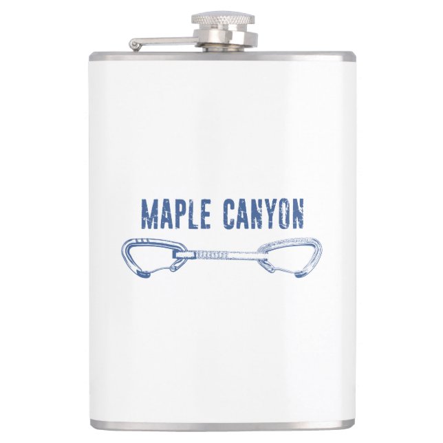 Maple Canyon Climbing Quickdraw Hip Flask (Front)
