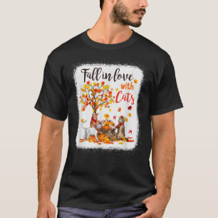 Maple Cat Leaf Fall Hello Autumn Bicycle T-Shirt