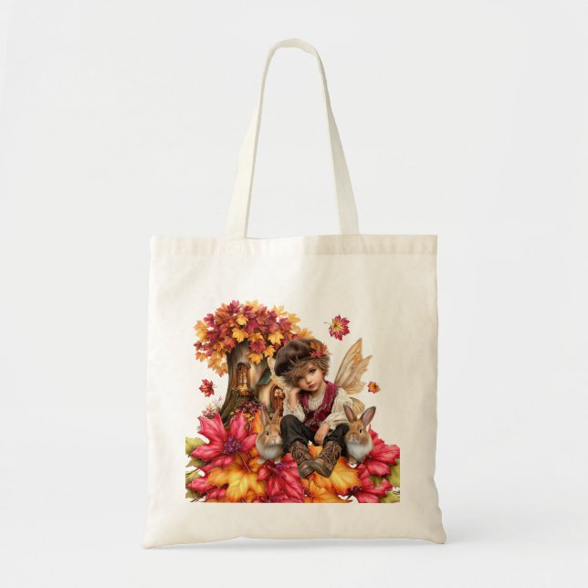 Maple Clan Fairy Boy with Rabbits Tote Bag (Front)