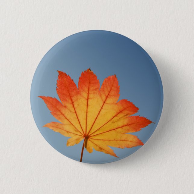 maple leaf 2 inch round button (Front)