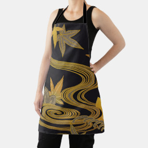 Maple Leaf and Running Water, Japanese Design Apron
