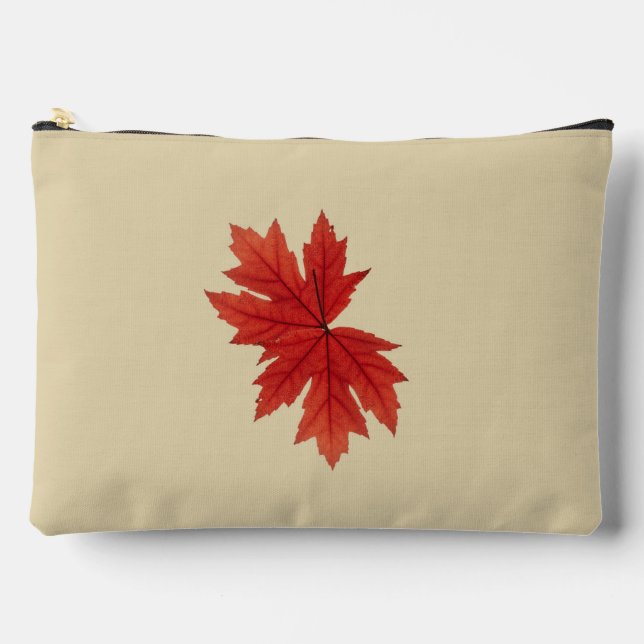 Maple Leaf Autumn Fall Colour Accessory Pouch (Front)