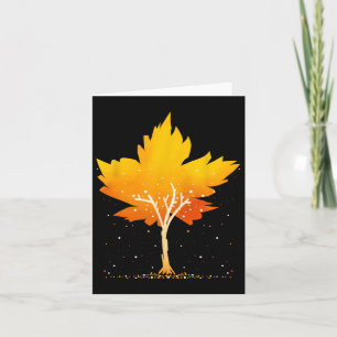 Maple Leaf Autumn Tree Orange Fall Leaves Season Card