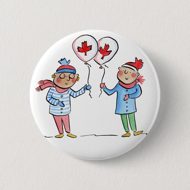 Maple Leaf Balloons 2 Inch Round Button (Front)