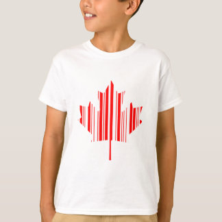 MAPLE LEAF BAR CODE CANADA FLAG Barcode Pattern T-Shirt