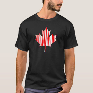 MAPLE LEAF BAR CODE CANADA FLAG Barcode Pattern T-Shirt