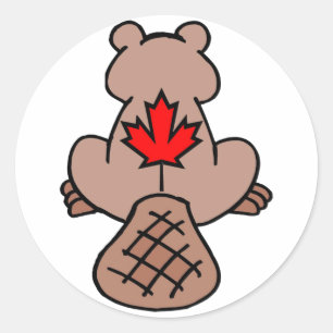 Maple Leaf Beaver Stickers