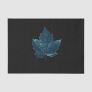 Maple Leaf Black Cyanotype Blue Autumn Country Tissue Paper