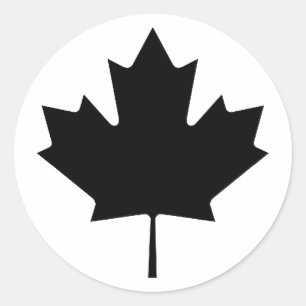 Maple Leaf Black Transp The MUSEUM Zazzle Gifts Classic Round Sticker