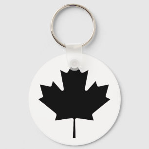 Maple Leaf Black Transp The MUSEUM Zazzle Gifts Keychain