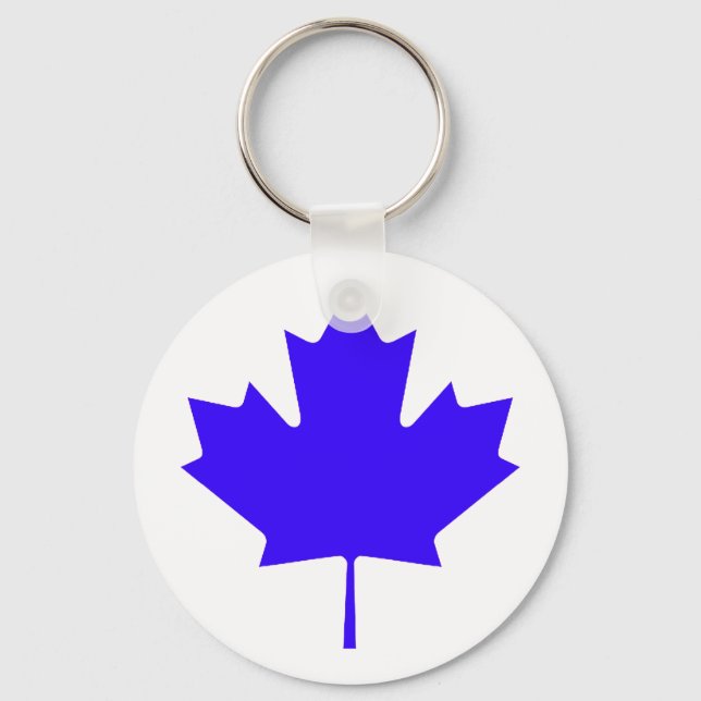 Maple Leaf BlueTransp The MUSEUM Zazzle Gifts Keychain (Front)
