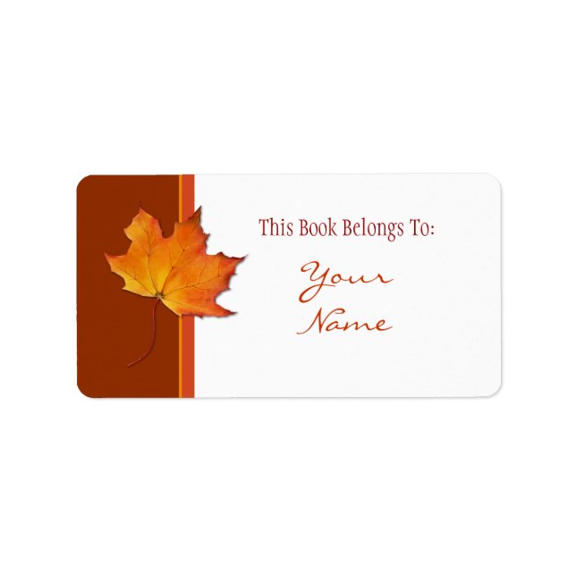 Maple Leaf Bookplate Label (Front)