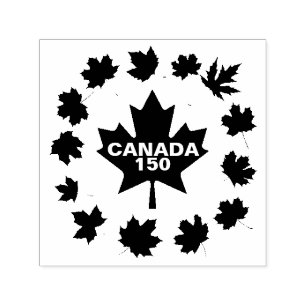 Maple Leaf Canada 150 customizable Self-inking Stamp