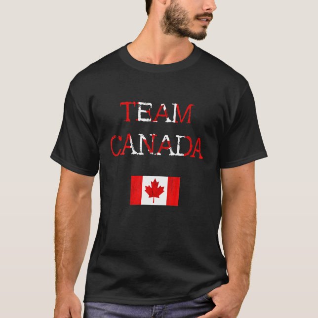Maple Leaf Canada Flag Canada Soccer Team Canadian T-Shirt (Front)