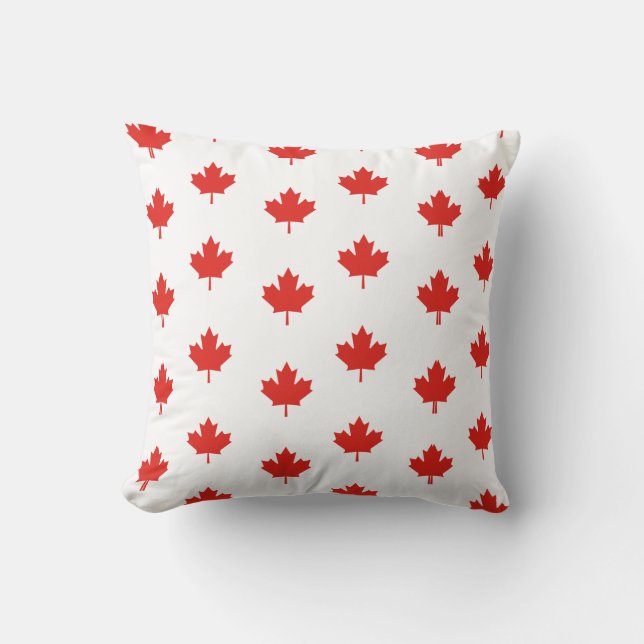 Maple Leaf Canada Flag Emblem Pattern-24105 Throw Pillow (Front)