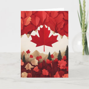 Maple Leaf Canada Landscape Holiday Card
