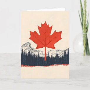 Maple Leaf Canada Landscape Holiday Card