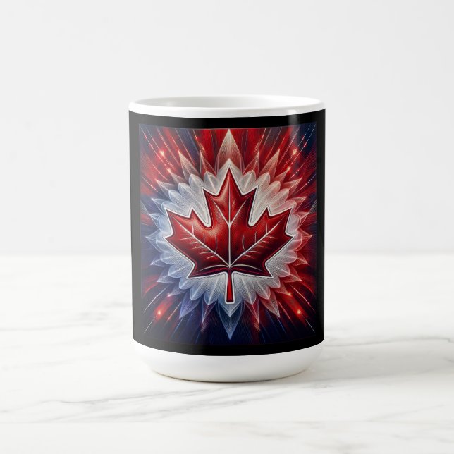 Maple Leaf Canadian Flag Fractal                 Coffee Mug (Center)