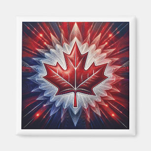 Maple Leaf Canadian Flag Fractal Magnet