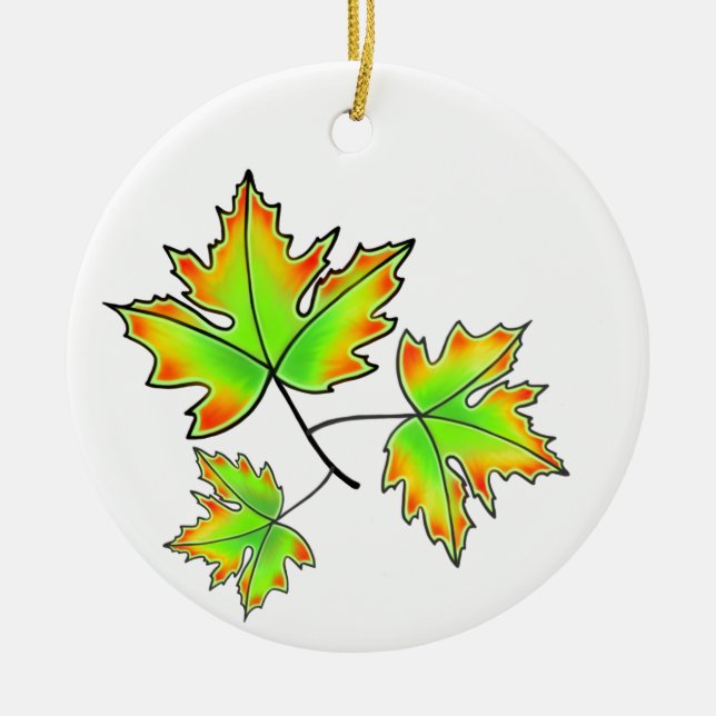 Maple Leaf Ceramic Ornament (Front)