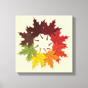 Maple leaf circle canvas print