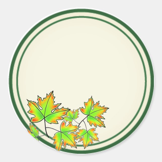 Maple Leaf Classic Round Sticker (Front)