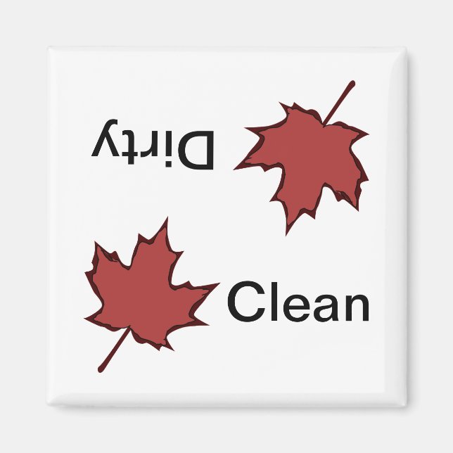 Maple Leaf Clean-Dirty Dishwasher Magnet (Front)