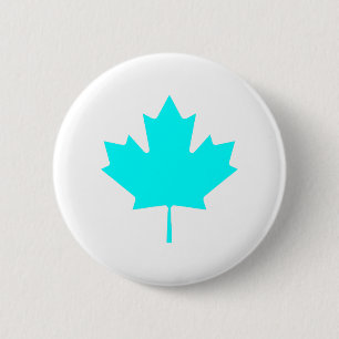 Maple Leaf CyanTransp The MUSEUM Zazzle Gifts 2 Inch Round Button