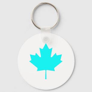 Maple Leaf CyanTransp The MUSEUM Zazzle Gifts Keychain