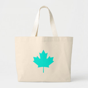 Maple Leaf CyanTransp The MUSEUM Zazzle Gifts Large Tote Bag