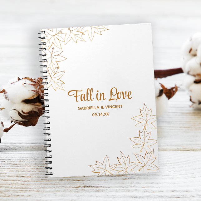Maple Leaf Edge Fall Wedding Guest Book (Personalize to create an advice book or guest book at your Fall bridal shower or wedding.)