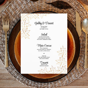 Maple Leaf Edge Fall Wedding Menu