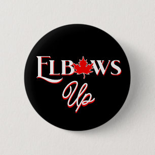 Maple Leaf Elbows Up   Canada Support & Ally  2 Inch Round Button