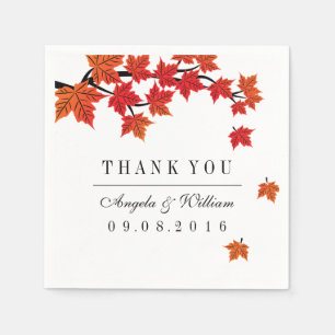 Maple Leaf Falling Paper Napkin for Fall Wedding