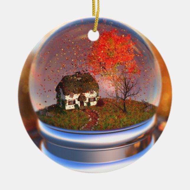 Maple Leaf Globe Ornament (Front)