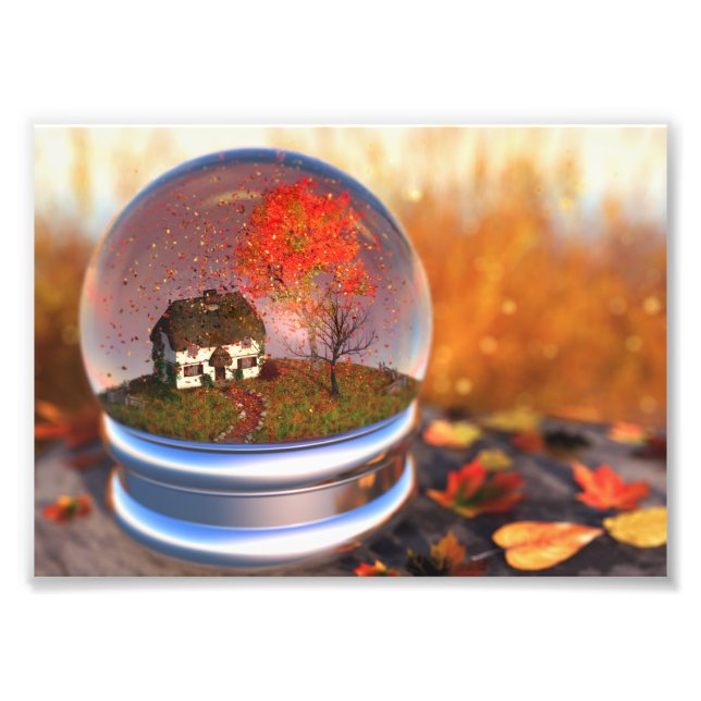 Maple Leaf Globe Photo Print (Front)