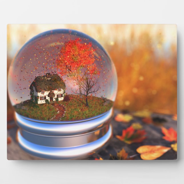 Maple Leaf Globe Picture Plaque (Front)