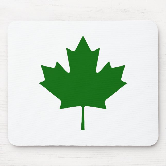 Maple Leaf Green DkTransp The MUSEUM Zazzle Gifts Mouse Pad (Front)