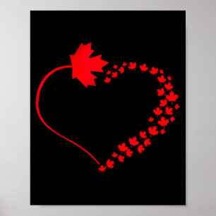 Maple Leaf Heart Canada Pride Vacation Travel Poster