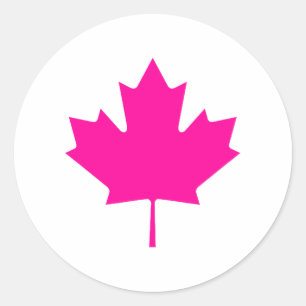 Maple Leaf MagentaTransp The MUSEUM Zazzle Gifts Classic Round Sticker