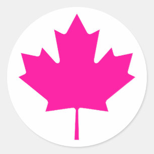 Maple Leaf MagentaTransp The MUSEUM Zazzle Gifts Classic Round Sticker